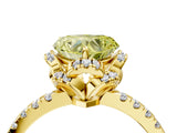 Yellow gold Fancy Yellow Heart  Halo Diamond Pave Band Ring with Four-Prong Setting_19