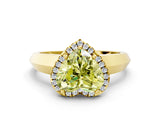 Yellow gold Fancy Yellow Heart  Halo Diamond Ring with Cathedral Band and Four-Prong Setting_49