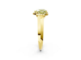 Yellow gold Fancy Yellow Heart  Halo Diamond Ring with Cathedral Band and Four-Prong Setting_51