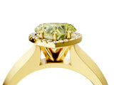 Yellow gold Fancy Yellow Heart  Halo Diamond Ring with Cathedral Band and Four-Prong Setting_53