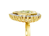 Yellow gold Fancy Yellow Heart  Halo Diamond Ring with Milgrain Edge and Round Prong Setting_30