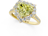 Yellow gold Fancy Yellow Heart  Halo Diamond Ring with Pavé Band and Prong Setting_20
