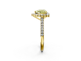 Yellow gold Fancy Yellow Heart  Halo Diamond Ring with Pavé Band and Prong Setting_21