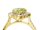 Yellow gold Fancy Yellow Heart  Halo Diamond Ring with Pavé Band and Prong Setting_23