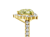 Yellow gold Fancy Yellow Heart  Halo Diamond Ring with Pavé Band and Prong Setting_24
