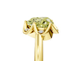 Yellow gold Fancy Yellow Heart  Halo Diamond Ring with Round Cluster Setting, Solitaire Band, and Four-Prong Setting_54