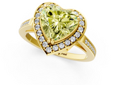 Yellow gold Fancy Yellow Heart  Halo Diamond Ring with Split Shank and Four-Prong Setting_65