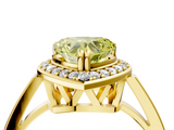 Yellow gold Fancy Yellow Heart  Halo Diamond Ring with Split Shank and Four-Prong Setting_68