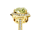 Yellow gold Fancy Yellow Heart  Halo Diamond Ring with Split Shank and Four-Prong Setting_69