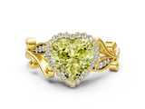 Yellow gold Fancy Yellow Heart  Halo Diamond Ring with Vintage Split Shank and Four-Prong Setting_20