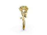 Yellow gold Fancy Yellow Heart  Halo Diamond Ring with Vintage Split Shank and Four-Prong Setting_22