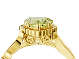 Yellow gold Fancy Yellow Heart  Halo Diamond Ring with Vintage Split Shank and Four-Prong Setting_24