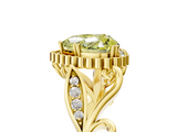 Yellow gold Fancy Yellow Heart  Halo Diamond Ring with Vintage Split Shank and Four-Prong Setting_25