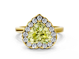 Yellow gold Fancy Yellow Heart  Halo Diamond Solitaire with Pavé Band and Four-Prong Setting_53