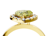 Yellow gold Fancy Yellow Heart  Halo Diamond Solitaire with Pavé Band and Four-Prong Setting_57
