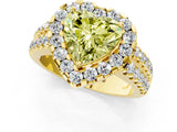 Yellow gold Fancy Yellow Heart  Halo Diamond Split Shank Engagement Ring with Prong Setting_52