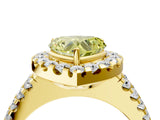 Yellow gold Fancy Yellow Heart  Halo Diamond Split Shank Engagement Ring with Prong Setting_55