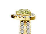 Yellow gold Fancy Yellow Heart  Halo Diamond Split Shank Engagement Ring with Prong Setting_56