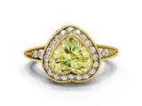 Yellow gold Fancy Yellow Heart  Halo Diamond Split Shank Ring with Milgrain Detail_49