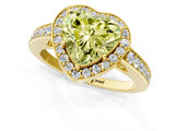Yellow gold Fancy Yellow Heart  Halo Pavé Diamond Engagement Ring with Bezel Setting_38