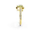 Yellow gold Fancy Yellow Heart  Halo Pavé Diamond Engagement Ring with Bezel Setting_39