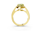 Yellow gold Fancy Yellow Heart  Halo Pavé Diamond Engagement Ring with Bezel Setting_40