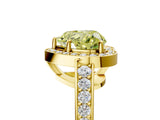 Yellow gold Fancy Yellow Heart  Halo Pavé Diamond Engagement Ring with Bezel Setting_42