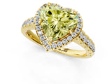 Yellow gold Fancy Yellow Heart  Halo Pavé Diamond Engagement Ring with Four-Prong Setting_28