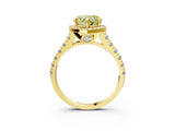 Yellow gold Fancy Yellow Heart  Halo Pavé Diamond Engagement Ring with Four-Prong Setting_30