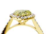 Yellow gold Fancy Yellow Heart  Halo Pavé Diamond Engagement Ring with Four-Prong Setting_7