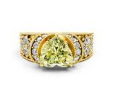 Yellow gold Fancy Yellow Heart  Halo Pave Diamond Engagement Ring with Milgrain Detailing_49