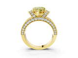 Yellow gold Fancy Yellow Heart  Halo Pave Diamond Engagement Ring with Milgrain Detailing_52