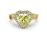 Yellow gold Fancy Yellow Heart  Halo Pave Split Shank Prong Setting Ring_26
