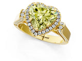 Yellow gold Fancy Yellow Heart  Halo Pave Split Shank Prong Setting Ring_27