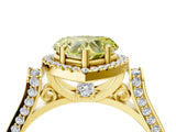 Yellow gold Fancy Yellow Heart  Halo Pave Split Shank Prong Setting Ring_30