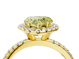 Yellow gold Fancy Yellow Heart  Halo Round Diamond Pavé Band Four-Prong Ring_7