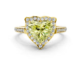 Yellow gold Fancy Yellow Heart  Halo Round Diamond Pave Band with Four-Prong Setting_38