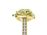 Yellow gold Fancy Yellow Heart  Halo Round Diamond Pave Band with Four-Prong Setting_43