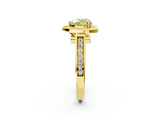 Yellow gold Fancy Yellow Heart  Halo Solitaire Diamond Ring with Pave Band and Bezel Setting_50