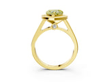 Yellow gold Fancy Yellow Heart  Halo Solitaire Diamond Ring with Pave Band and Bezel Setting_51