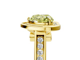 Yellow gold Fancy Yellow Heart  Halo Solitaire Diamond Ring with Pave Band and Bezel Setting_53