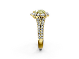 Yellow gold Fancy Yellow Heart  Halo Split Shank Diamond Engagement Ring with Pave Band and Four-Prong Setting_56