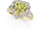 Yellow gold Fancy Yellow Heart  Halo Split Shank Diamond Engagement Ring with Prong Setting_21