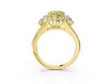 Yellow gold Fancy Yellow Heart  Halo Split Shank Diamond Engagement Ring with Prong Setting_23