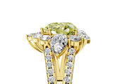 Yellow gold Fancy Yellow Heart  Halo Split Shank Diamond Engagement Ring with Prong Setting_25
