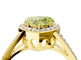 Yellow gold Fancy Yellow Heart  Halo Split Shank Diamond Ring with Four-Prong Setting_36