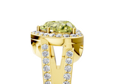 Yellow gold Fancy Yellow Heart  Halo Split Shank Diamond Ring with Four-Prong Setting_37