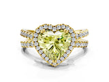 Yellow gold Fancy Yellow Heart  Halo Split Shank Diamond Ring with Pavé Setting_26
