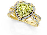 Yellow gold Fancy Yellow Heart  Halo Split Shank Diamond Ring with Pavé Setting_27
