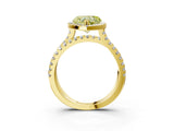 Yellow gold Fancy Yellow Heart  Halo Split Shank Diamond Ring with Pavé Setting_29